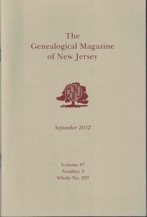 Item #55294 The Genealogical Magazine of New Jersey September 2012. Jane Fletcher Fiske