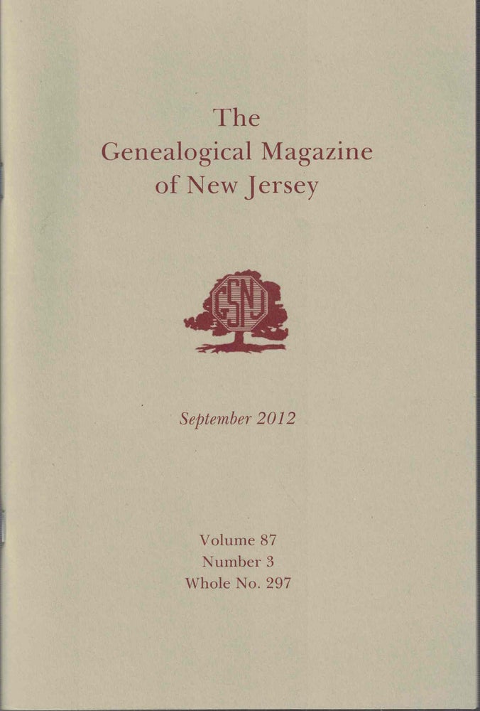 Item #55294 The Genealogical Magazine of New Jersey September 2012. Jane Fletcher Fiske.