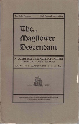 Item #55486 The Mayflower Descendant, A Quarterly Magazine of Pilgrim Genealogy and History...