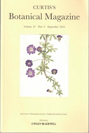 Item #55545 Curtis's Botanical Magazine Volume 27 Part 3 September 2010. Martyn Rix