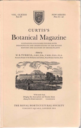 Item #55670 Curtis's Botanical Magazine Volume CLXXIII Part IV. W. B. Turrill
