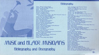 Item #56113 Music and Black Musicians: Bibliography and Discography. L. M. Collins