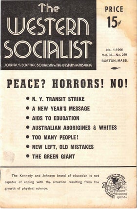 Item #56420 The Western Socialist: Journal of Scientific Socialism in the Western Hemisphere, No....