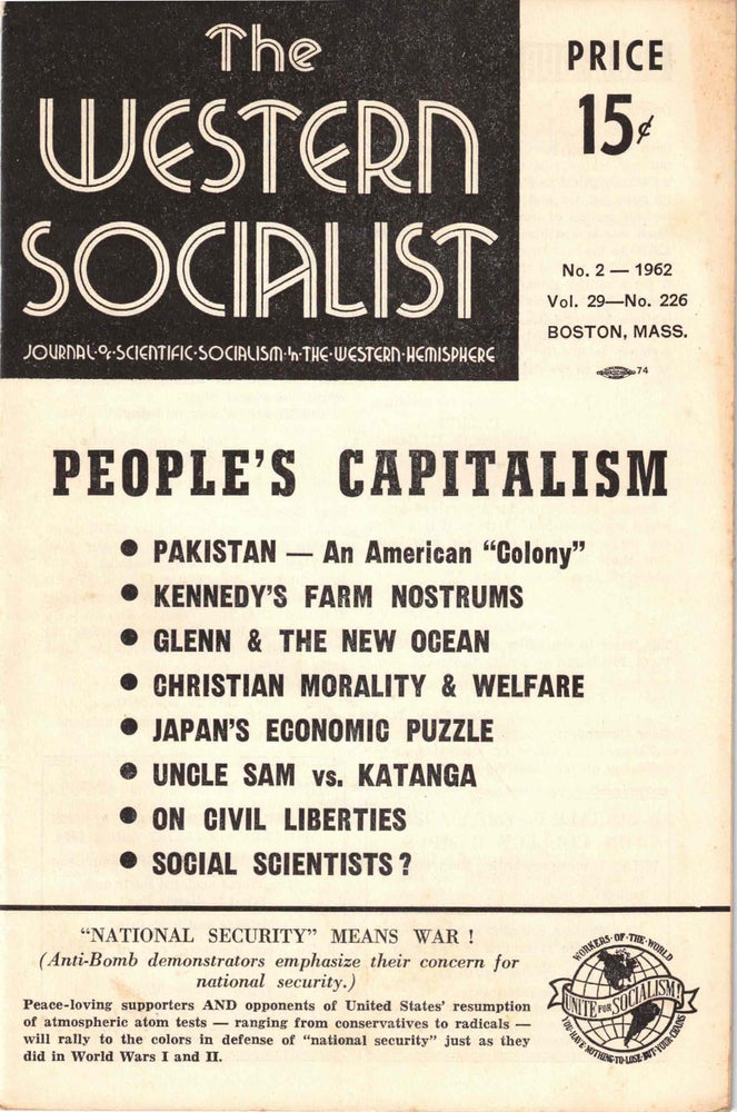 Item #56430 The Western Socialist: Journal of Scientific Socialism in the Western Hemisphere, No. 2 1962, Vol. 29, No. 226. The Socialist Party of Canada/The Workers Socialist Party of the United States.