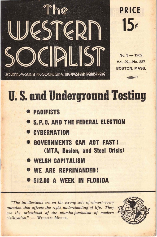 Item #56431 The Western Socialist: Journal of Scientific Socialism in the Western Hemisphere, No. 3 1962, Vol. 29, No. 227. The Socialist Party of Canada/The Workers Socialist Party of the United States.