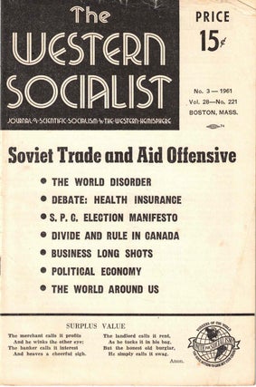Item #56440 The Western Socialist: Journal of Scientific Socialism in the Western Hemisphere, No....