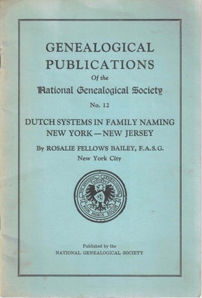 Item #56608 Genealogical Publications of the National Genealogical Society No. 12. Rosalie...