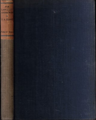 Item #57719 For Lancelot Andrews: Essays on Style and Order. T. S. Eliot