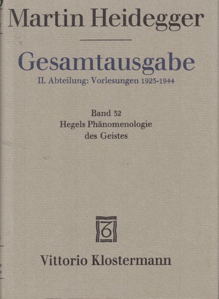 Item #59610 Hegels Phanomenologie des Geistes. Martin Heidegger
