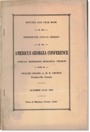 Item #61288 Minutes and Year Book of the Thirteenth Annual Session of the Americus Georgia...