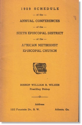 Item #61290 1959 Schedule of the Annual Conferences of the Sixth Episcopal District of the...
