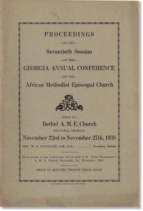 Item #61300 Proceedings of the Seventieth Session of the Georgia Annual Conference of the African...