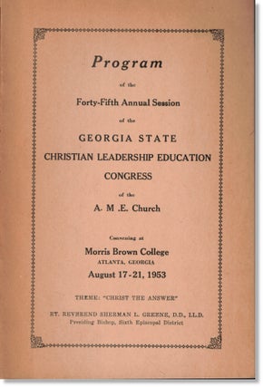 Item #61314 Program of the Forty-Fifth Annual Session of the Georgia State Christian Leadership...