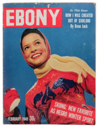 Item #61498 Ebony Magazine February, 1949 Skiing Cover. John H. Johnson