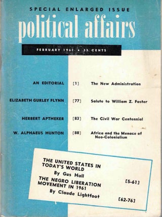 Item #65657 Political Affairs, Vol. XL No. 2, February 1961. Herbert Aptheker