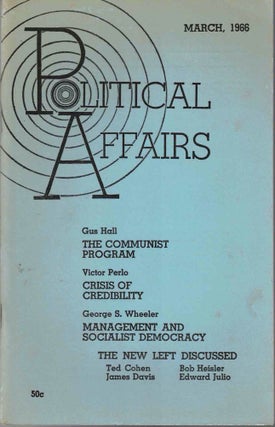 Item #65757 Political Affairs, Vol. XLV No. 3, March 1966. Herbert Aptheker