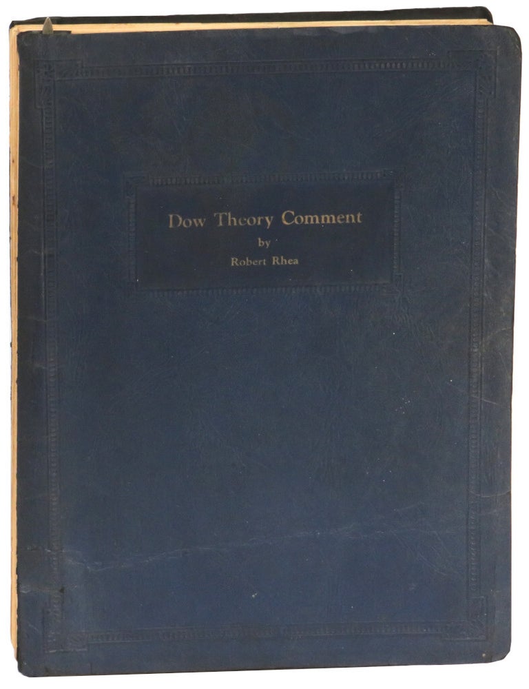 Item #66124 Dow Theory Comment Mailings 1-189; 599 and 597. Robert Rhea.