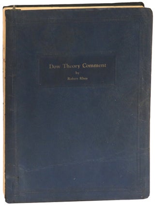 Item #66124 Dow Theory Comment Mailings 1-189; 599 and 597. Robert Rhea