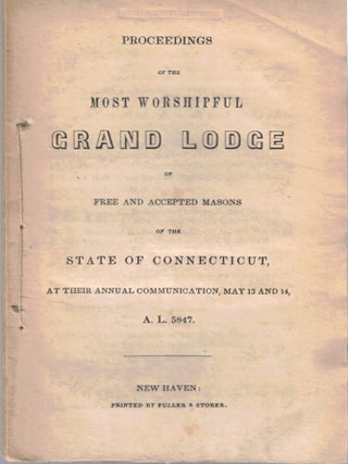 Item #70354 Proceedings of the Most Worshipful Grand Lodge of the Free and Accepted Masons of the...