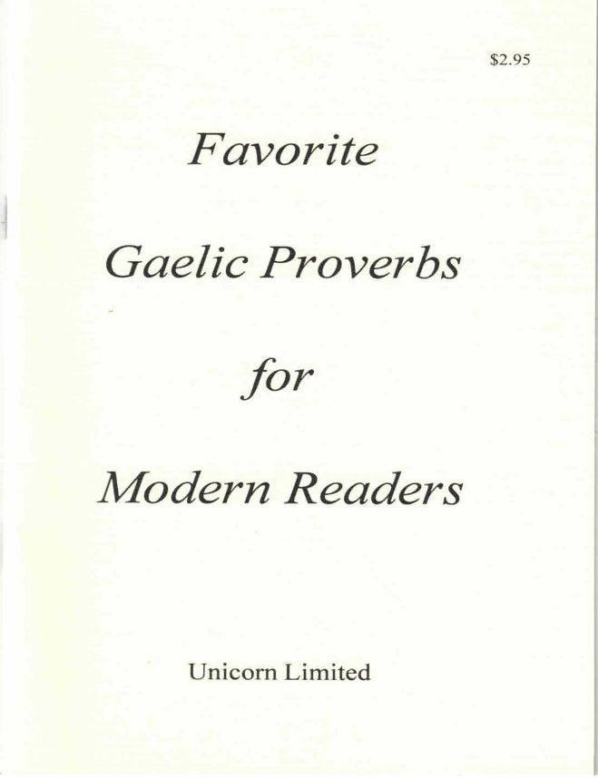 Item #72147 Favorite Gaelic Proverbs for Modern Readers.