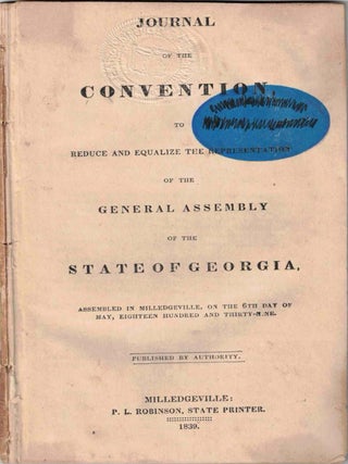Item #72801 Journal of the Convention to Reduce and Equalize the Representation of the General...