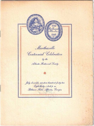 Item #73089 Marthasville Centennial Celebration July eleventh, nineteen hundred forty-two...